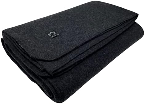 Arcturus Military Wool Blanket – 4.5 lbs, Warm, Thick, Washable, Large 64″ x 88″ – Great for Camping, Outdoors, Sporting Events, and Survival Kits