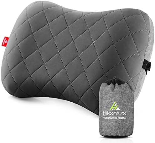 Hikenture Camping Pillow with Removable Cover – Ultralight Inflatable Pillow for Neck Lumbar Support – Upgrade Backpacking Pillow – Washable Travel Air Pillows for Camping, Hiking, Backpacking
