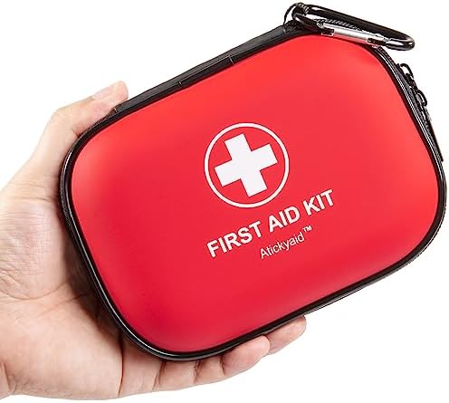 Mini First Aid Kit – 120 Piece Small Waterproof Hard Shell Medical Kit for Car, Home, Office, Travel, Camping, Sports, Outdoor, School – Emergency First Aid Supplies and Survival Kit
