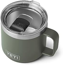 YETI Rambler 14 oz Stackable Mug, Vacuum Insulated, Stainless Steel with MagSlider Lid, Camp Green