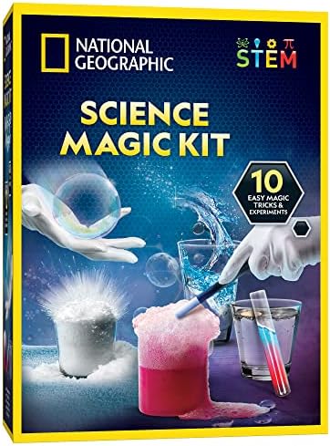 NATIONAL GEOGRAPHIC Magic Chemistry Set – Science Kit for Kids with 10 Amazing Magic Tricks, STEM Projects and Science Experiments, Toys, Great Gift for Boys and Girls 8-12 (Amazon Exclusive)