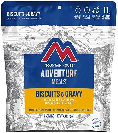 Mountain House Biscuits & Gravy | Freeze Dried Backpacking & Camping Food |2 Servings