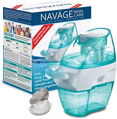 Navage Starter Bundle Nasal Irrigation System – Saline Nasal Rinse Kit with 1 Nose Cleaner and 30 Salt Pods