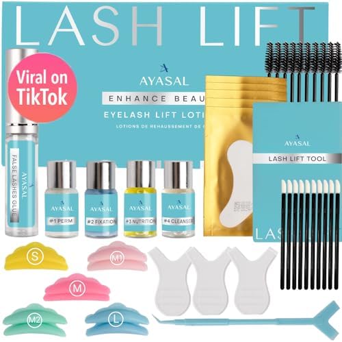 AYASAL Lash Lift Kit Eyelash Perm Kit, with Detailed Instruction Eyelash Lift Kit, Easy for Beginner and Professional Lash Perm Kit, Achieve Salon-Quality Lashes Lift with Safe and Effective Result