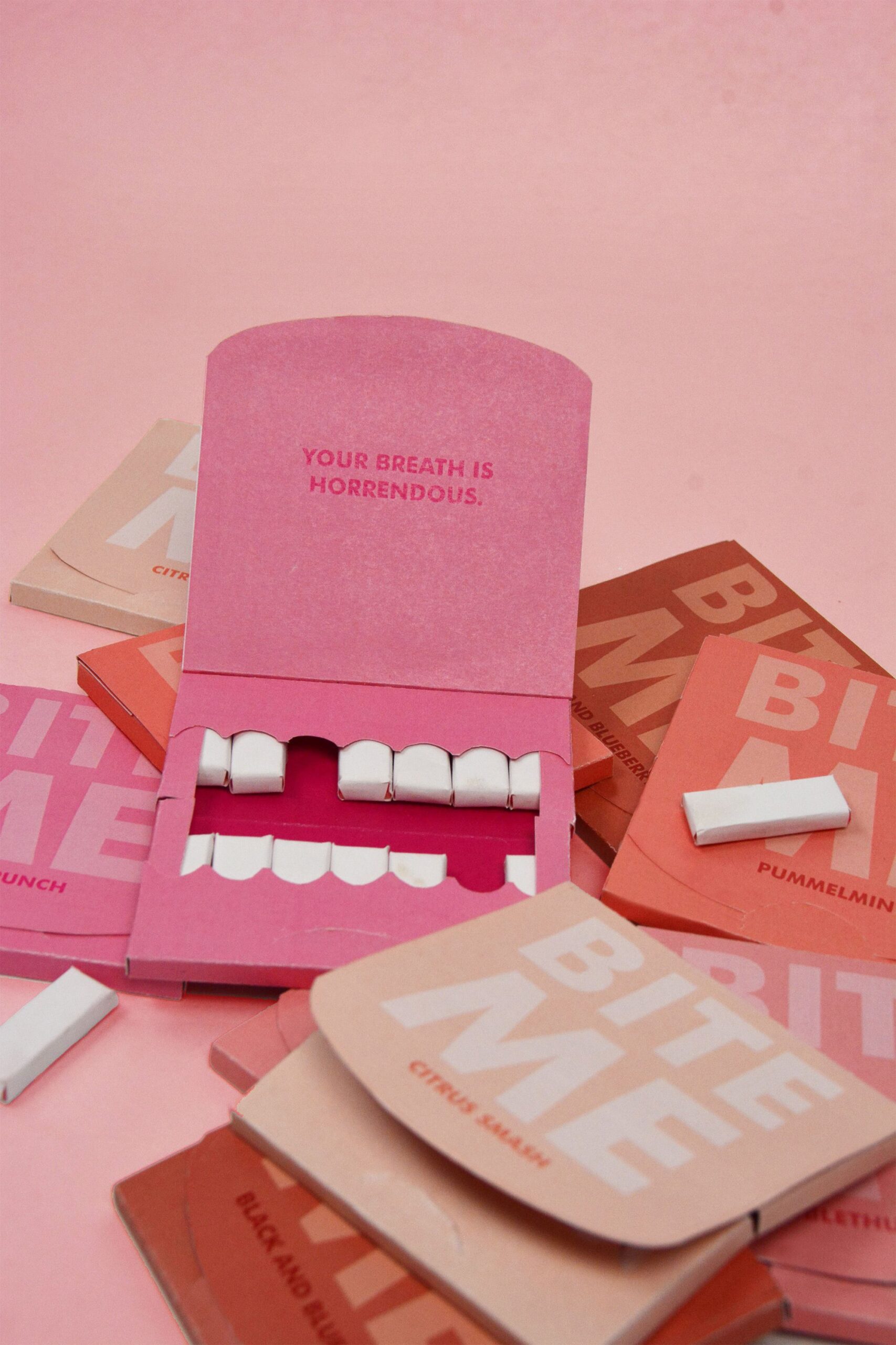 Bite Me: Packaging Insults Chewers as They Grab a Piece of Tooth-Shaped Gum
