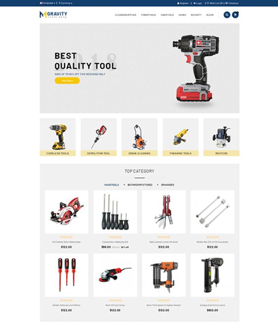 9 of the Best OpenCart Themes for Tool & Hardware Stores