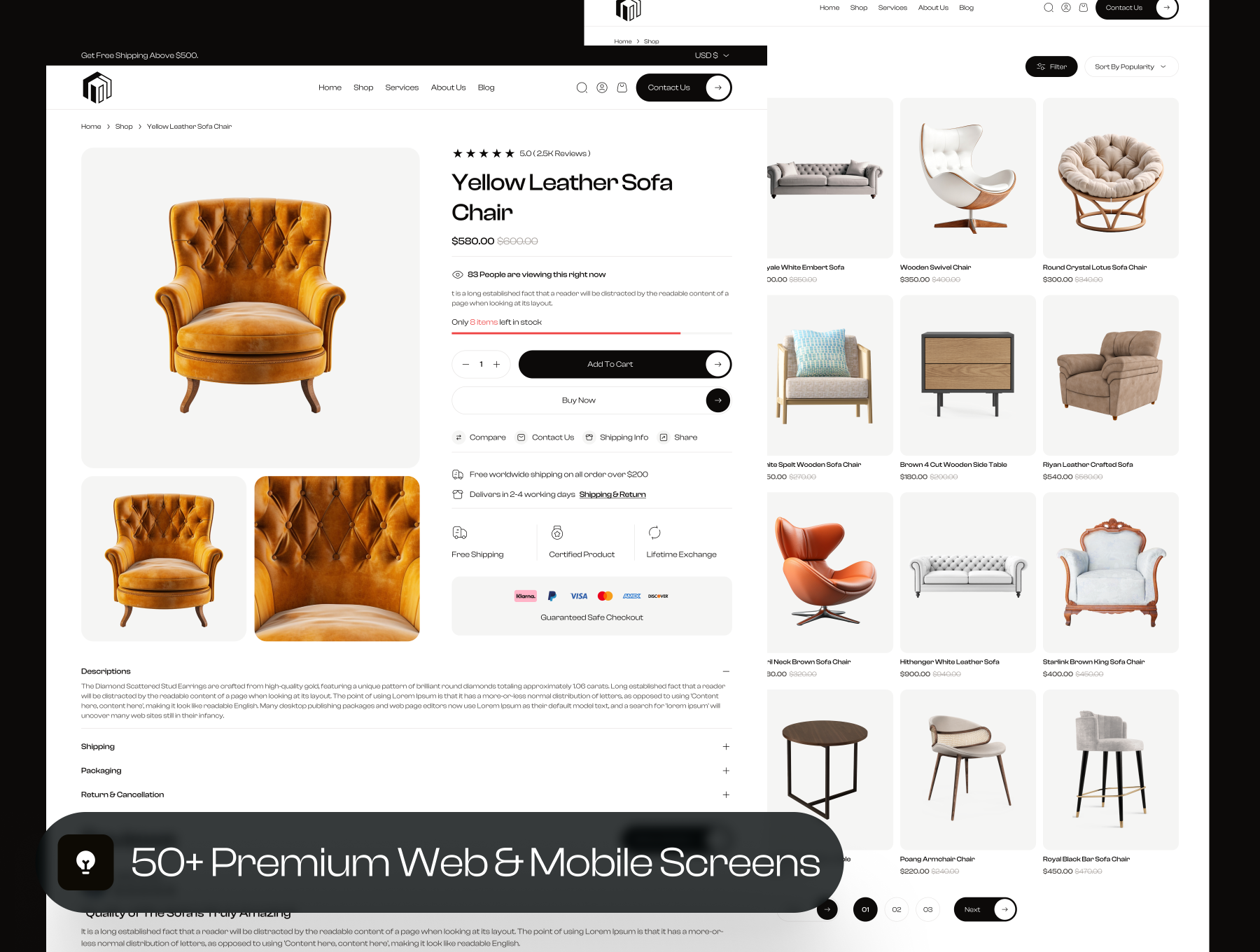 Melta – Furniture Ecommerce Website UI Kit